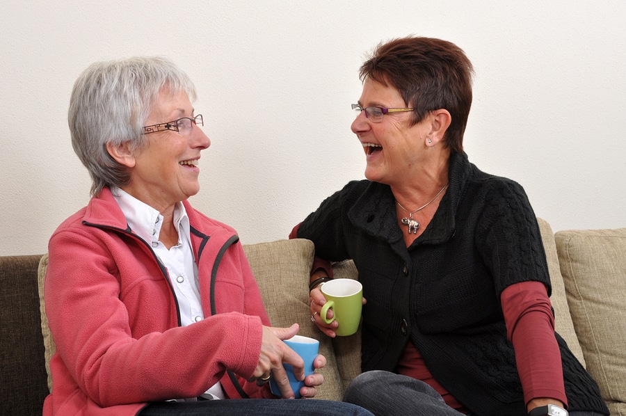 Home Care Denton: Laughing with Friend